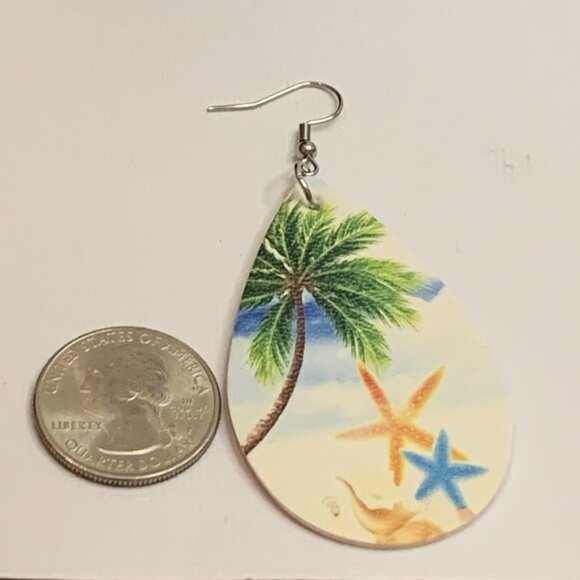 Palm Tree Earring, Tree Earring, Beach Earring, Starfish Earring, Gift Idea - Picture 5 of 6